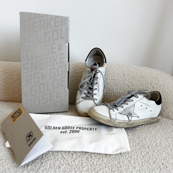 Golden Goose Super-Star Black, White & Silver Sneaker - Picture 8 of 15